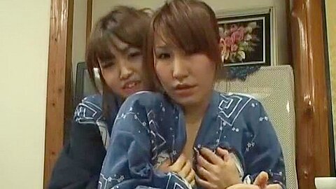 Exotic Japanese chick Yui Komine, Ai Miyazaki in Incredible Lesbian JAV scene