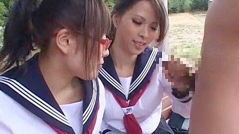 Horny Japanese chick Ruka Namiki, Ema Kisaki, Anju Himeno in Hottest Handjobs, Threesomes JAV movie